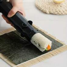 15-Piece Sushi Making Tool Set | Bamboo Sushi Tools, Ceramic Plates, Japanese Rice Spoon, Sushi Mold Set - Black - View 4