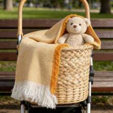 [9 Colors You Shouldn't Buy Without Considering] Affordable Furniture Item: Essential Cotton Blanket With Tassels (130 X 170 Cm) For Sofas, Air Conditioners, And Naps - 薑黃色 - 查看 1