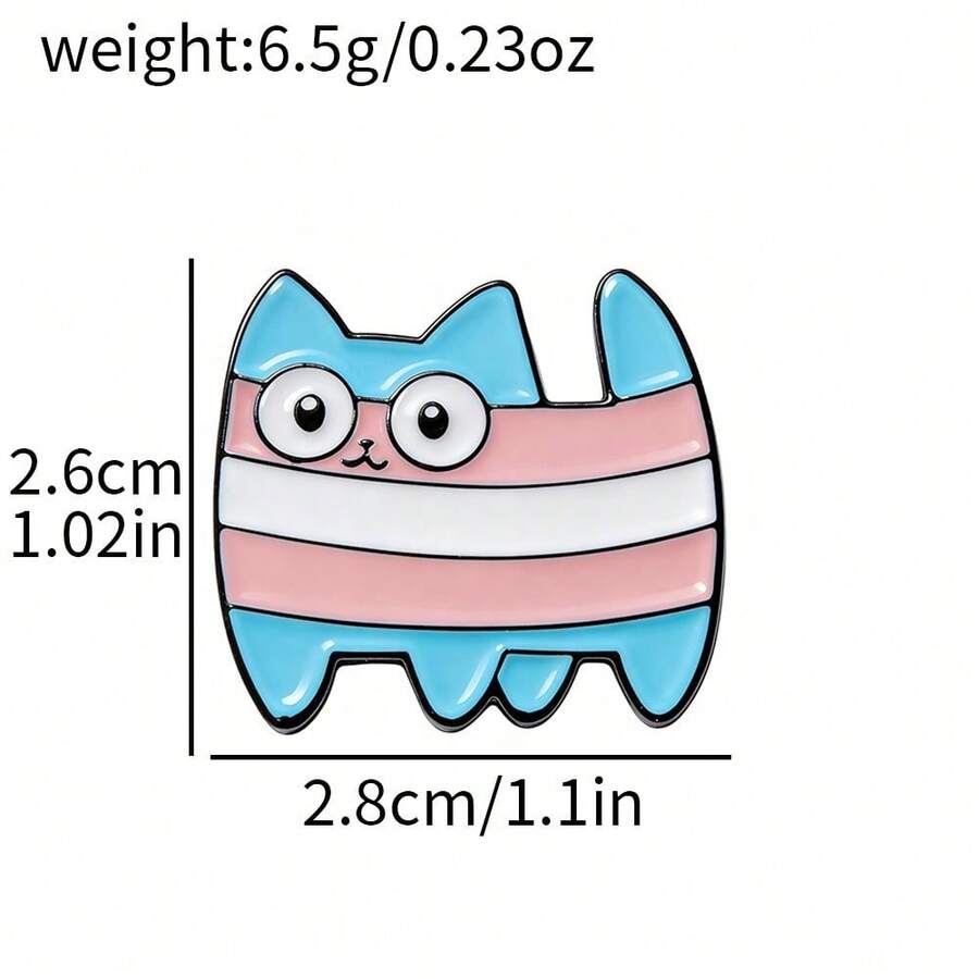 Cartoon Creative Personality Rainbow Kitten Alloy Brooch Cat Cat Cat Metal Badge Accessories Clothes Bag Decoration - XZ3640-1 - Xem 1