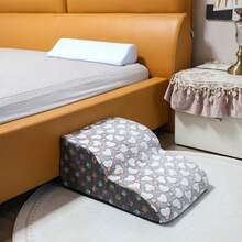 1pc Printed Flannel Pet Stair Ramp, Non-Slip Foam Steps For Small Dogs, Removable & Washable - Grey - View 18