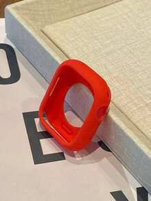 Étui de protection compatible avec Apple Watch 38/40/41/42/44/45/46/49 mm, en silicone souple et flexible, fin et léger, avec protection creuse pour Apple Watch Series Ultra/SE/11/10/9/8/7/6/5/4/3/2/1, accessoires d'étui de montre intelligent, rouge - Rouge creux - Voir 4