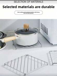 4pcs Stainless Steel Coasters, Heat Resistant Kitchen Table Mats, Insulation Pads, Stainless Steel Anti-Scald Mats, Tabletop Heat Protection, Suitable For Restaurant, Kitchen, Baking - Multicolor - View 4