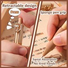 Cute Capybara Gel Pens 5Pcs Retractable Quick Dry Ink Pens 0.5mm Fine Point Black Ink Kawaii Smooth Writing Pens For School Office Supplies Aesthetic Pretty Fun Pens - Black - View 5