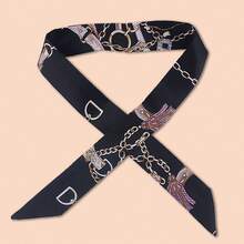 WJ1033 Narrow Long Skinny Neck Silk Scarf Bag Scarf For Handbag 1PC - A - View 42
