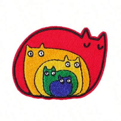 1 pieza Parche bordado de animal de dibujos animados con estilo punk para planchar, adecuado para personalizar vaqueros, chaquetas, ropa, bolsos, sombreros, reparar agujeros y decorar