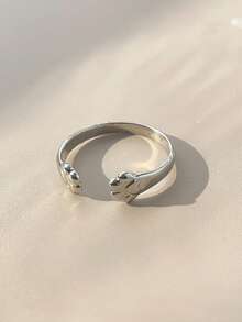 时尚新款可爱猫狗爪开口戒指，简约优雅的设计适合日常、通勤、度假、派对 - 彩色 - 查看 7