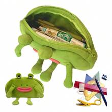 Lapicera Peluche Estuche Gran Capacidad Escolar Organizador - Verde - Ver 1