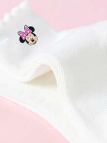 5/1 Đôi tất cổ cao viền ren chính hãng dành cho trẻ em, họa tiết hoạt hình đáng yêu, tất học sinh thời trang, thoáng khí, phù hợp để mặc hàng ngày, đi học, làm quà tặng ngày lễ, tất Disney - Nhiều màu - Xem 5