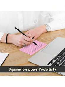 50pcs 3" X 5" Pink Ruled Index Cards, Durable Study Memo Cards Suitable For Learning, College, Office And Home Organization - Multicolor - View 7