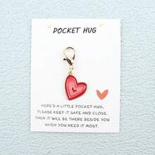 Heartfelt "Pocket Hug" Keychain, Comes With Personalized Message Card - Gold Alloy Pendant, Cartoon Heart Design, Includes Paper Card, Ideal Gift For Valentine's Day, Mother's Day, Teacher's Day - Perfect For Teachers, Girlfriends, Moms, Best Friends, Also Suitable As Car Accessories, Bag Charms, Filled With Campus Vibe, Cute Goth Style, Y2K Fashion - Multicolor - View 15