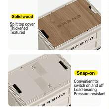 Collapsible Storage Bins Box With Lids And Handle, 30L Portable Plastic Storage Crate Containers Totes, Instacrate Stackable Foldable Camping Basket Supplies For Camp Fishing Car RV, Office (White) - 白色 - 查看 4