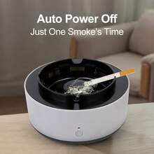 Intelligent Ashtray Without Smoke, Quickly The Scent And Stench Of Passive Smoking | Ideal For Home And Workplace | For Home Additions, Gifts For Holidays, Birthday Presents, Gifts For Friends, Excellent Holiday Present For Family - White - View 4