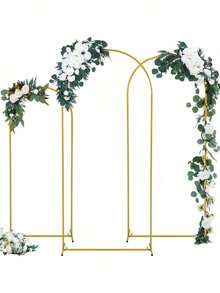 1 Set Metal Rectangular Arch Kit, Suitable For Birthday, Wedding, Bridal Shower, Graduation, Anniversary, Christening, Summer, Theme Party, Backdrop, Home Decor, Valentine's Day, Halloween, Christmas, Thanksgiving - Gold - View 3