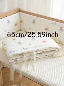 1pc Multi-Size Baby Crib Bumper, Infant-Toddler Anti-Fall Bed Rail Guard, Child Bed Safety Fence, Baby Pad, Crib Protector, Newborn All-Around Crib Protection, Universal Baby Bed Safety Crash Pad, Crib Side Rail And Bumper Fabric Cover - Dreamland In the Clouds - View 13