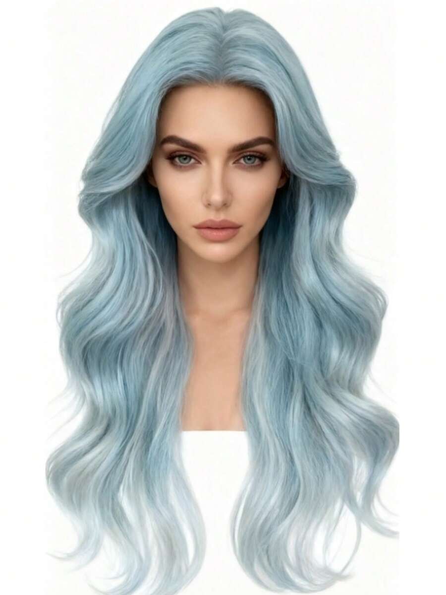 Morandi Deep Purple Gradient Synthetic Wig For Cosplay - Light Blue - View 1
