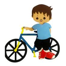 Decorative Banner Panel In EVA Foam - Various Designs - Choose Yours - DIY In EVA Foam - School Decoration - 騎腳踏車的男孩 15 x 24 - 查看 2