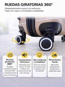 Maletas Viaje Avión Carry on 2pz 10kilos Con Candado Ruedas 360 Set 20+20 Pulgadas Cabina - Negro y dorado - Ver 5