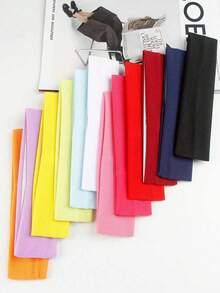 男女通用纯色运动头带，瑜伽弹力头带吸汗发带，适合锻炼、健身、跑步、日常佩戴 - 彩色 - 查看 5