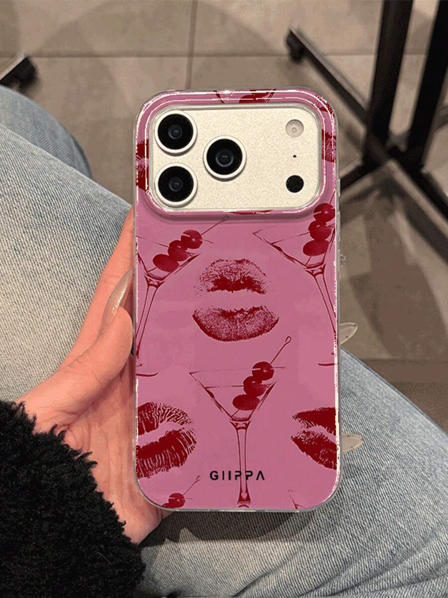 GIIPPA 1个唇印图案手机壳,适用于 17 Pro Max/16 Pro Max/15 Pro Max/14 Pro Max,以及趣味十足的韩版高端手机壳,兼容 11/12/13/14/15/16 Pro Max Plus、17 Air,男女皆宜。是圣诞节、情人节、复活节、婚礼季或生日送给女友的理想礼物! - 彩色 - 查看 1