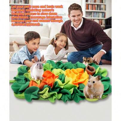 1pc Rabbit Foraging Mat, Small Animal Anti-Slip Feeding Mat Food Dispenser, Pet Snuffle Mat (For Dogs), Dog Feeding Mat, Sniff Training Mat (To Stimulate Foraging Instinct) Interactive Puzzle Pet Toy