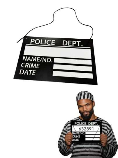 囚犯姓名牌、囚犯铭牌、囚犯姓名标签 - 角色扮演道具签名、角色扮演派对用品、收藏玩具