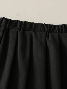 女婴时尚休闲可爱套装，蝴蝶结泡泡袖针织开衫+百褶纯色简约半身裙 - 白色 - 查看 7