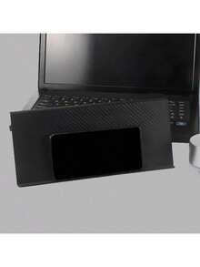 1 pieza Soporte para caja de TV, soporte para monitor, soporte para caja de router/control remoto sin taladro, soporte para monitor, soporte para computadora, accesorios de computadora, accesorios de oficina, útiles de oficina, adecuado para uso diario, una agradable sorpresa, soporte para PC/laptop, soporte para laptop, escritorio, escritorio de oficina, compatible con soporte para iPad, útiles escolares - Negro - Ver 3