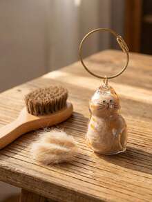 1pc Cute Transparent Glass Cat Keychain, Thick Tabby Kitten Bag Charm With Stylish Design, Creative Crystal Animal Keyring, Suitable For Decorating Car Keys, Backpacks And Wallets, A Sweet Gift For Cat Lovers - Multicolor - View 8