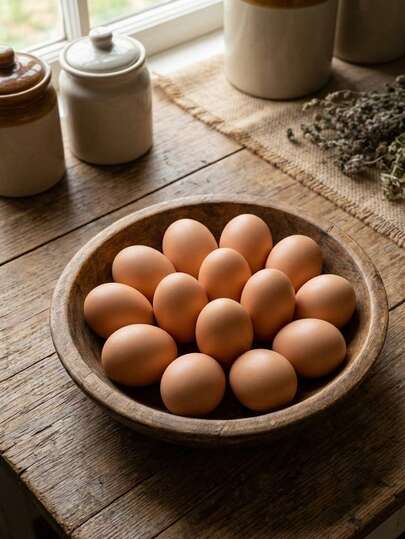 10个逼真仿真棕色鸡蛋，适用于厨房装饰、DIY绘画、复活节篮子填充物、摄影道具和家居展示。