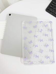 1个TPU透明紫色波点蝴蝶装饰平板电脑保护套，兼容iPad Mini 1/2/3/Mini 4/Mini 5/Mini 6/9.7/10.2/10.5/10.9/11英寸/第十代/Air 11英寸(M2)-2024/Pro 11英寸(M4)-2024/A16 2025/Air 11 2025，Apple A7/A8系列，轻薄软壳，简约/个性化/可爱TPU平板电脑保护套，无Apple Pencil插槽 - 淡紫色 - 查看 4