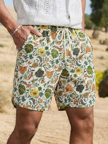 Men's Fashionable Printed Casual Shorts, Summer - Multicolor - View 1