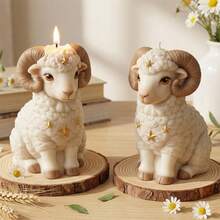 1pc Sheep Shaped Silicone Candle Mold - DIY Scented Candle - Creative Realistic Lamb Figurine - Display Item - Plaster Mold - Resin Craft - Eid Al-Adha Creative Gift - White - View 4