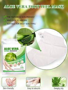 5 Packs Foot Peel Mask For Dry Cracked Feet – Peeling Mask Removes Dead Skin And Calluses - Exfoliating Foot Peel Mask For Soft Feet, Treat Cracked Heels Aloe Vera Foot Mask Moisturize Feet - White - View 6