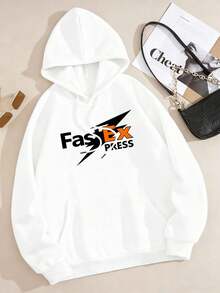 Young Men Fashion Letter Graphic Pullover Hoodie Daily Wear,Anime Graphic Oversized Hoodie Men Hop Streetwear - 白色的 - 查看 2