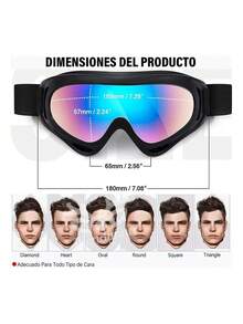 Goggles Motocross Esquí Tacticos Gafas Montar Antiniebla Set - Azul - Ver 2