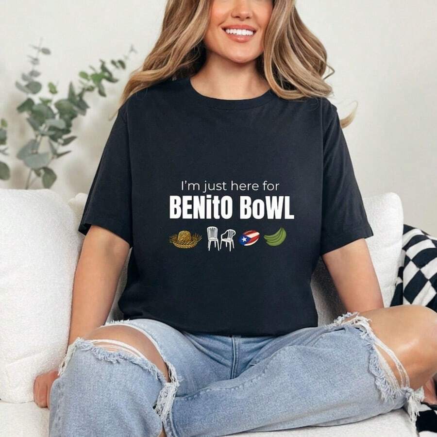 Benito Bowl Graphic Tee, Funny Football Shirt, Music Fan Gift - Black - View 1