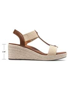 Women's T-Strap 2.36-Inch Platform Wedges Sandals Arch Support Open Toe Espadrilles Sandals Comfortable Dress Casual For Walking Beach Vacation Summer Shoes - 棕色 - 查看 7