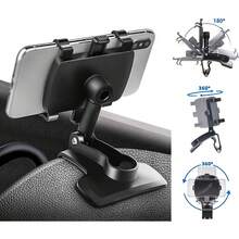 Supporto universale per telefono con clip per cruscotto auto, rotazione a 360°, 1 unità, per GPS, telefono cellulare e smartphone - nero - Visualizzare 3