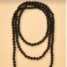 1pc Fashionable & Elegant Bohemian Style Double-Layer Versatile Casual Long Sweater Chain Necklace For Women, Valentine's Day Gift - Black - View 5