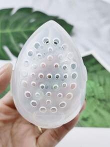 1/2pcs Makeup Sponge Blender, Makeup Sponge Holder Case, Transparent Frame Makeup Sponge Drying Box, Suitable For Vacation, Beach, Bathroom, Bedroom, Large Capacity - Multicolor - View 12