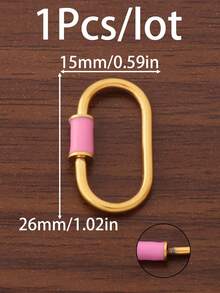 1个18K镀金不锈钢珐琅U型螺丝锁扣登山扣连接器，适用于DIY珠宝制作材料、手链、项链配件、钥匙扣等。 - U型螺絲扣 - 查看 24