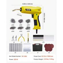 Plastic Welder 220W Plastic Welder Gun Kit With 1200 Staples & 76 Rods - 220 W - Xem 3
