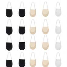 5 Pairs Of High-Quality Solid Color Invisible Breathable Anti Slip High Heels For Women In Summer, Ice Silk Thin Half Palm Suspender Socks - Multicolor - View 14