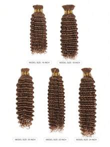 3 Bundles High Volume Braiding Hair Bulk No Weft Deep Wave Crochet Human Hair Solid Color 30# Virgin Hair Extension Enough Full Head Weight 4.93 Ounce Knotless Braids Hair Extensions - S30 - View 3
