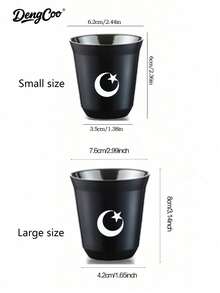 Dengcoo 1pc Stainless Steel Coffee Cup, Eid Style Coffee Cup, Iced Americano Cup, Outdoor Camping Cup, Tea Cup, Use During Ramadan And Eid Al Adha - Cup - View 7