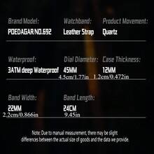 POEDAGAR New Sports And Leisure Three Eye Six Needle PU Leather Strap Quartz Watch - Grey - View 2