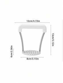 1pc Manual Potato Masher, Vegetable Crusher With Non-Slip Handle, Simple & Durable Multi-Function Potato Ricer, Fruit Masher, Kitchen Gadget - Grayish White - View 7