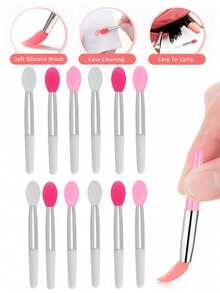 6件套硅胶唇刷和眉刷套装。采用硅胶刷头，适用于唇膏、面膜和精油。专为女性设计，易于清洁；包含一个方便携带的硅胶刮勺和一个迷你唇膜刷，适用于唇膏和润唇膏；还包含一个可重复使用的硅胶唇部去角质工具。 - 彩色 - 查看 1