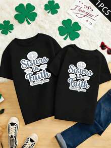 Couple Christian Faith Matching TShirt Spring, Premium Fabric, Crew Neck, Relaxed Fit, Comfortable, Casual - WomenBlack-1PC - View 2