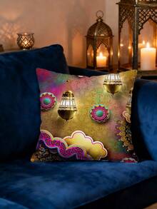 2个开斋节快乐枕套，开斋节装饰枕套，适用于家居、房间、卧室、客厅、派对、节日装饰（不含枕芯） - 彩色 - 查看 4